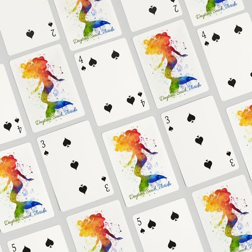 Baraja de Póker Daytona Beach, Sirena Acuarela, 52 cartas miniatura 4