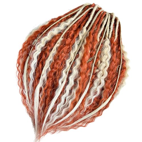 Daddy Dread Curly Dreadlocks Ginger Blonde color Double ended Set, Ombre Dreads, Synthetic dreads, de dreads, se dreads, Custom Dreadlocks Extensions