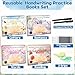 gisgfim 4 Pack Grooved Cursive Handwriting Workbook Kit Magic Reusable Grooved Handwriting Practice with Disappearing Ink Pens Cursive Workbook for Kids Number Poems Jokes & Riddles Inspiring Quotes