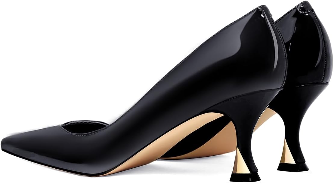 Women Low Kitten Heels Women's Dressy Pumps Pointed Closed Toe Elegant Wedding Pumps Formal Work Office Comfortable Shoes Classic Pumps for Women - Image 5