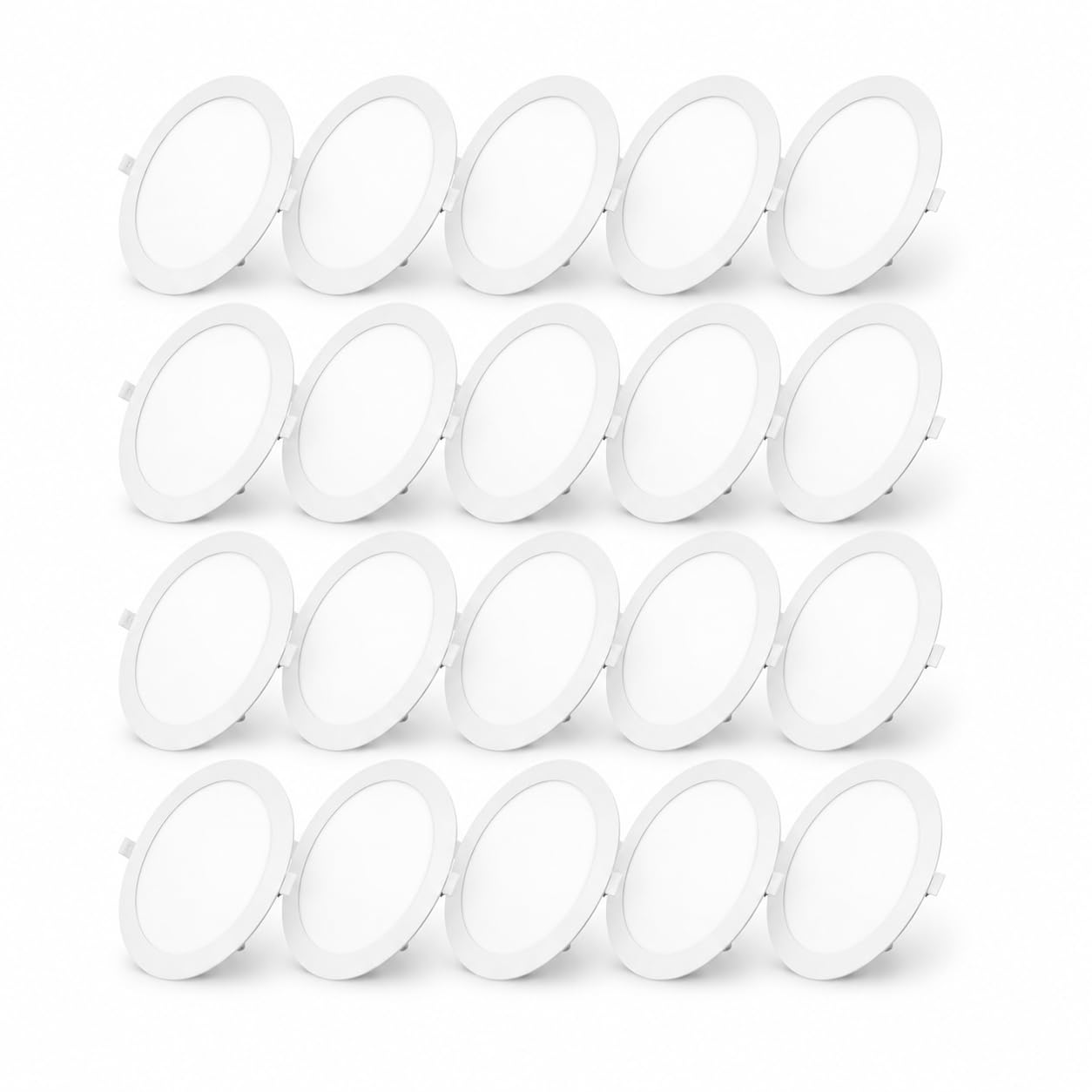 uifame 12W LED Downlights, 3000k Spot Lights Ceiling, Ultra Slim LED Ceiling Spotlights, Recessed Panel Light IP20 for Bathroom Kitchen Bedroom Living Room Office, 20 Pack