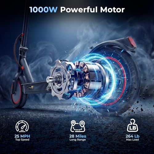 Image of Electric Scooters - Electric Scooter Adults, 1200W /1000W /500W Motor, 28 /25 /21 /18 MPH Top Speed, 10'' /8.5'' Tires, 28 /25 /23 /21Miles, APP Control E Scooter for Teens