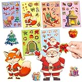 6枚セットステッカークリスマステーマの可愛いキャラセット 狐とサンタが演出する温かい雰囲気 冬のメルヘン感たっぷり 子供作業や季節デコに最適 明るく楽しい祝日ムード ビニール 子供用 ティーンズ 防水 ビンテージ ウォーターボトル ノートパソコン ギター スケートボード用