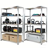 Brstheco Schwerlastregal Schwarz 1er Set,150x90x40cm Lastenregal,Regal mit Stahlgestell,4...