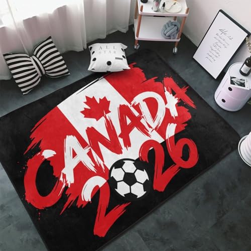 GZEKWLP Canada 2026 Soccer Football Area Rugs Non-Slip Floor Carpet