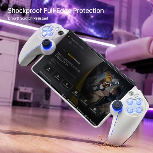 Image of UYIYE Protective Case Compatible with PlayStation Portal Remote Player, Soft Rubber Grip Cover with PreciseThin Fit, Anti-Scratch Shockproof Protection, Comfortable Hold & Cooling Design Black+White