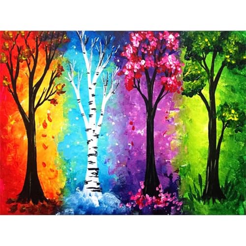 Diamond Painting Kit Complet Arbre des Quatre Saisons 80x100cm