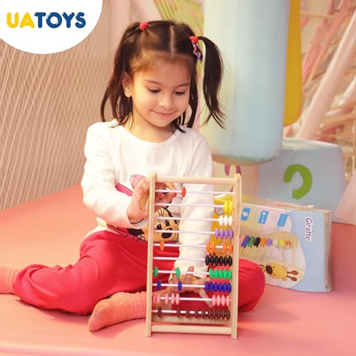 Image of Wooden Abacus Giraffe Toy for Kids with Colorful Beads Counting Learning Toy Educational Montessori Activity Toy for Boys and Girls Ages 3+