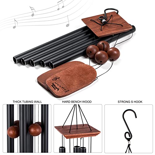 Wind Chimes Large Deep Tone,36'' Wooden Memorial Wind Chimes For Outside,Sympathy Bereavement Wind Chimes In Memory Of Mother/Xmas,Unique Chimes Gift For Loved One,Hanging Chimes Indoor/Garden Décor #TOP3