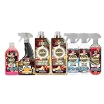 Fabulosa All-in-One General Household Cleaning Bundle, Oud Cleaners and Fresheners, Antibacterial Sprays and Disinfectants Long Lasting Fabric Softener and Liquid Scent Booster Gel, 7 Pack, Black Rose