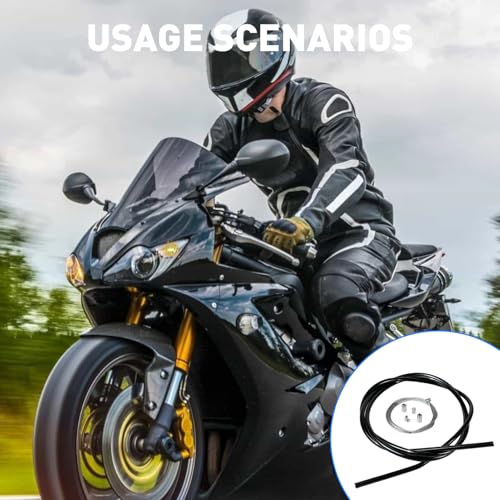 FortuneGlobe Universaler Kupplungszug 2mm Ø 2m mit Ummantelung und Anschluss - Reparaturset für Motorräder, Motocross, Moped und Kleinkraftrad