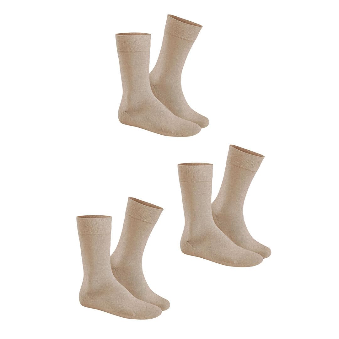 Hudson Simply³ Unisex Socks Pack of 3 Beige Mel. 43-46, Beige-mel. 0799, 43-46