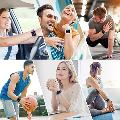 Pohnui Bands Compatible With Apple Watch Bands 38Mm 40Mm 42Mm 44Mm Women Men, Clear Band With Bumper Case, Soft Shockproof Band Strap For Apple Iwatch Series Se/7/6/5/4/3/2/1(Purple 42/44/45Mm) #TOP4