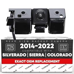 T1A Rear View Backup Camera - Compatible with 2014-2015 Chevrolet Silverado; 07-21 Colorado; 14-15 GMC Sierra, 15-22 Canyon - Reverse Park Assist Camera Replacement - OEM 23306741, 590-082