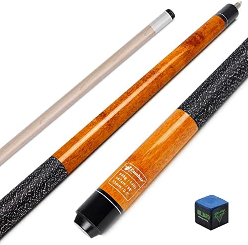 CUEBAR Billiard House Bar Pool Cue Sticks 58", 2-Piece Pool Table Stick with 13mm Tip, Hardwood Pool Stick for Men Women - Orange,19 Oz