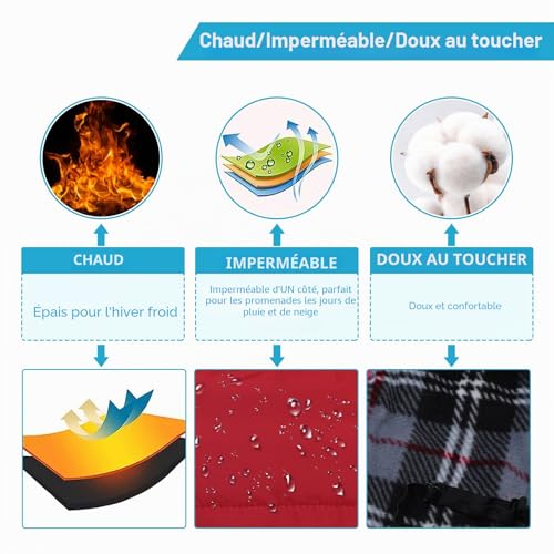 Pull d'extérieur pour chien rouge idéal pour les balades sous la pluie - 4