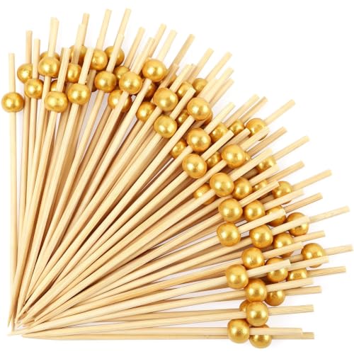 FATLODA 1000PCS Cocktail Picks, Gold Ball Fancy Toothpicks for Appetizers by FATLODA - Used condition - US$22.30