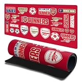 Head Case Designs Officially Licensed Arsenal FC Collage Crest Logo & Patterns 23.62 x 11.81 x 0.12 inches (600 x 300 mm) - L Gaming Office Desk PC Keyboard Mouse Mat Pad