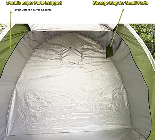 HuaKastro Outdoor Bike Cover Storage Tent for 2 Bikes Silver Coated Waterproof Oxford Bicycle Shed Foldable Bike Shelter for Camping, Portable Backyard Tool Lawn Mower Storage Cabinet 6.5x2.6x5.3ft — view 3