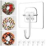 JUUBAOOPN Wreath Hanger, Front Door Hooks, Wreath Hanger for Halloween Christmas Easter Decorations, Wreaths Hangers for Glass Door, Door Hanger Hook for Wreath