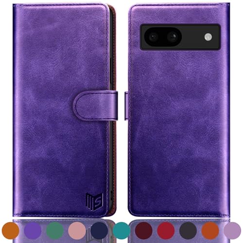 Étui portefeuille Google Pixel 8A blocage RFID anti-piratage violet