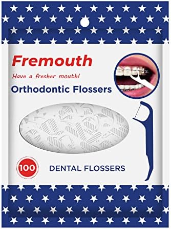 Fremouth Orthodontic Flossers for Braces - Ortho Dental Floss Picks, 100 Count (Pack of 1)