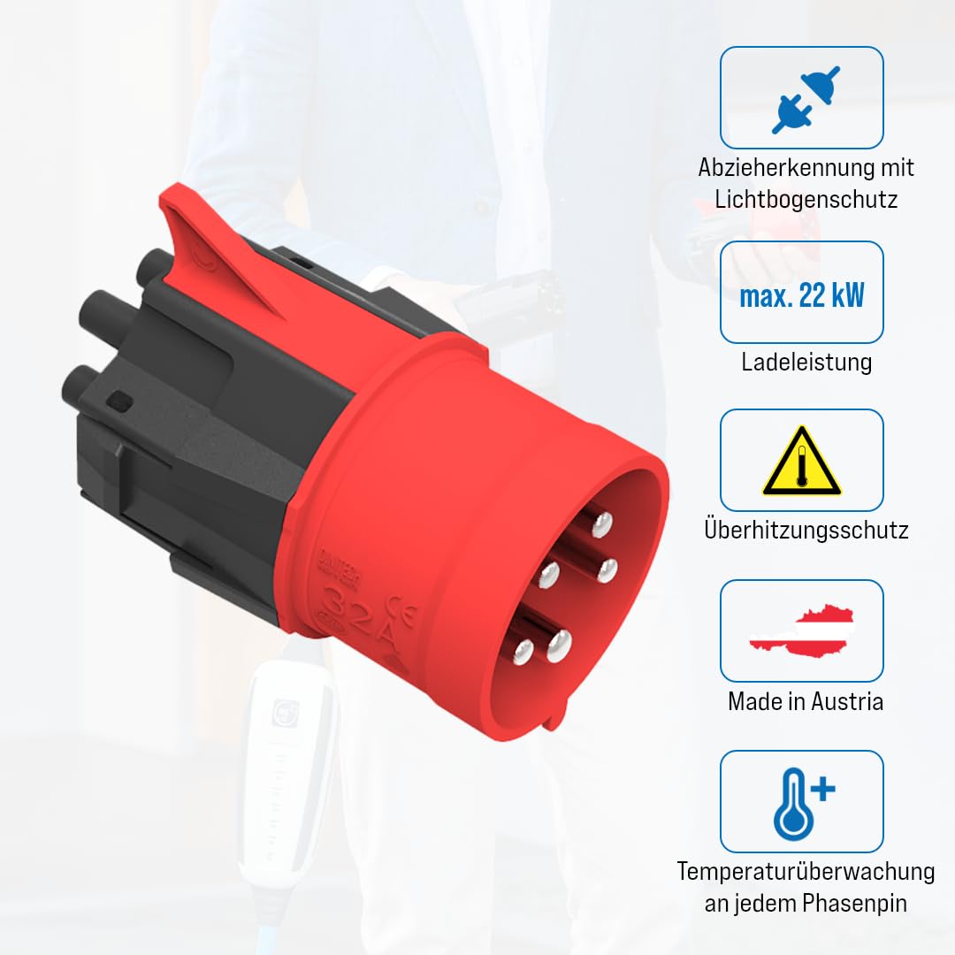 NRGkick 32A 7.5m Standard inkl. 32A Adapter | bis zu 22kW Ladeleistung | ohne Installation | Mobile Wallbox