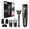 Braun Barttrimmer 7, Trimmer/Haarschneider Herren, Haarschneidemaschine, für Gesichts- und Kopfhaare, lebenslang scharfe Klingen, 39 Längeneinstellungen, Geschenk Mann, BT7340, schwarz/grau-metallic