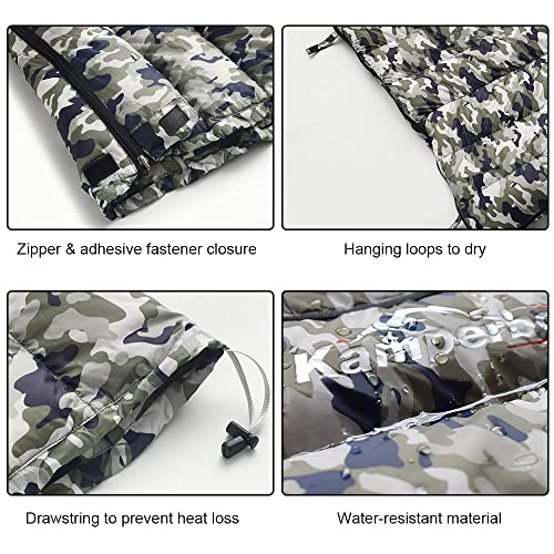 Sleeping Bag 800+ Fill Power Duck Down Bolsa de dormir para camping, mochila, senderismo y viajes con cubierta de nylon 20D, cómoda y amigable con la piel, 195 cm x 75 cm miniatura 2