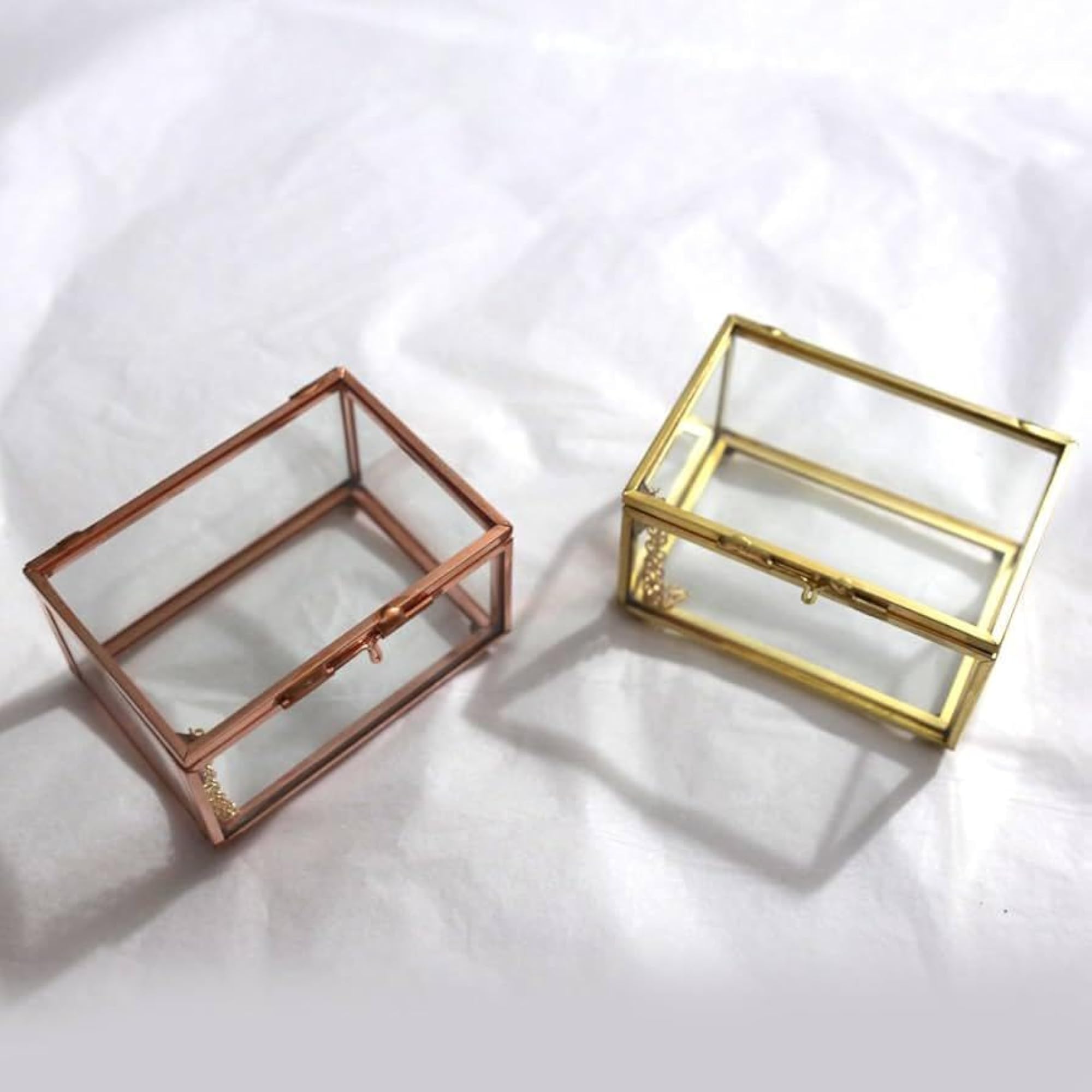 Modern Glass Metal Cuboid Geometric Terrarium Container