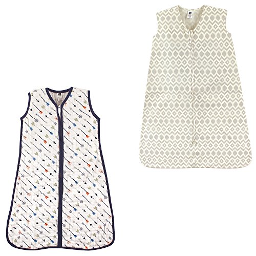 Hudson Baby Safe Sleep Wearable Sleeping Bag Muslin & Jersey Cotton, 2 Pack, Arrows/Aztec, 18-24 Months