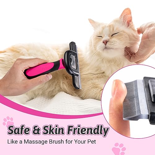 Image of MIU COLOR Long Hair Pet Grooming Brush for Medium & Large Dogs & Cats,Pink