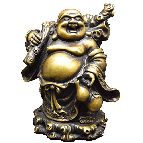 Statue de Bouddha Maitreya en laiton pur, artisanat d'art traditionnel pour salon