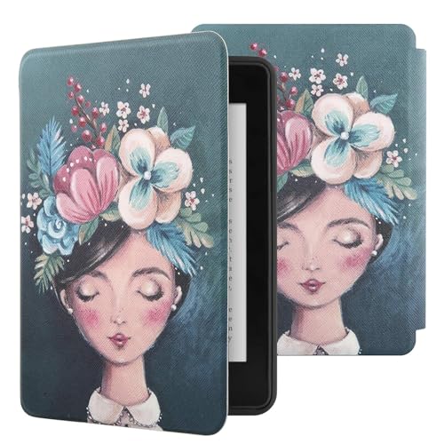 Image of MOCA Case for Kindle Paperwhite 12th Gen 7 inch (2024) & Kindle Colorsoft 7 inch (2025), Slim PU Leather Cover with Auto Wake /Sleep, Magnetic Closure, Lightweight (Gouache Lady)