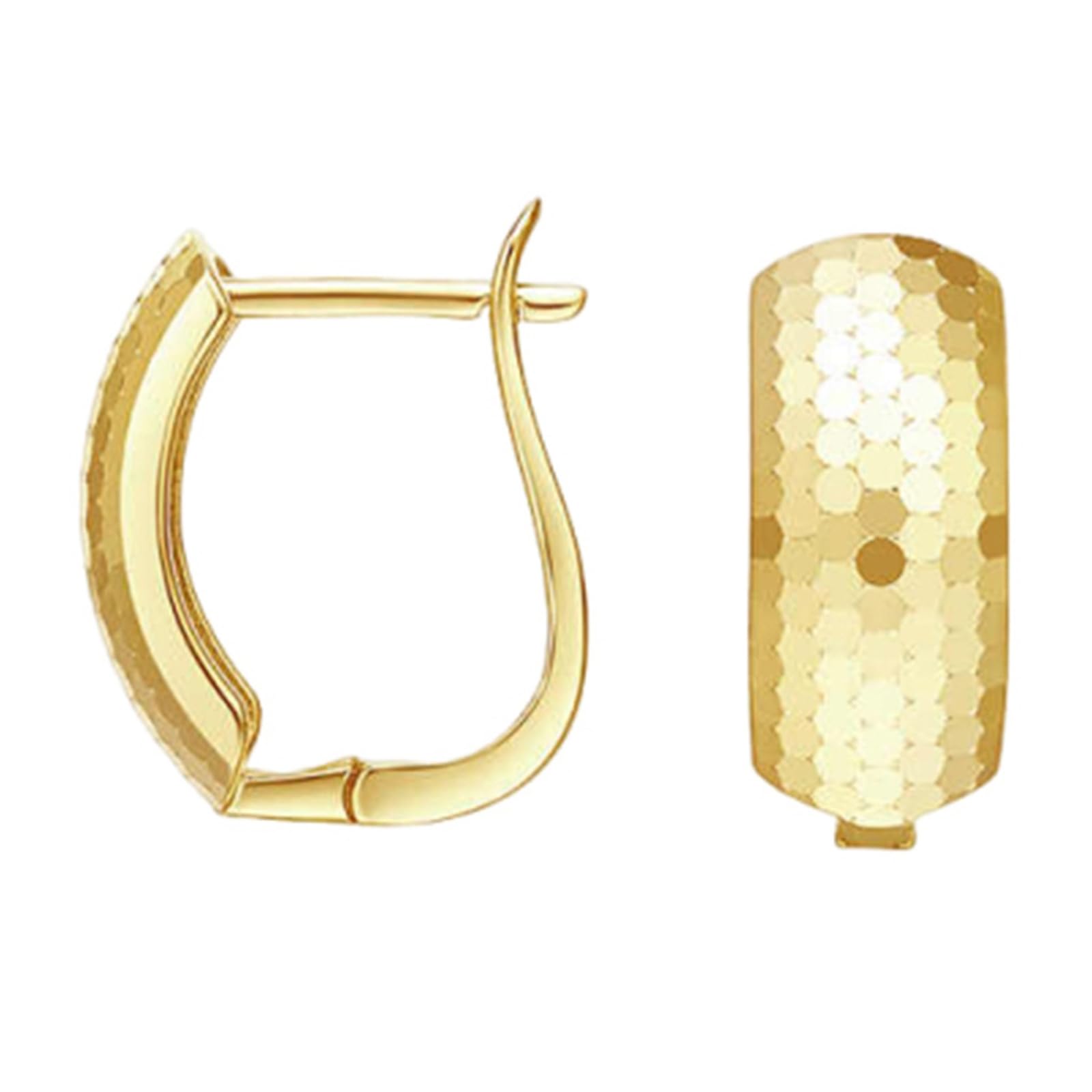Ohrringe Echt Gold Creolen 375/585/750 Damen, Creolen Frauen Elegant Mehrfach Facettiert, Echtschmuck Hochzeit Braut