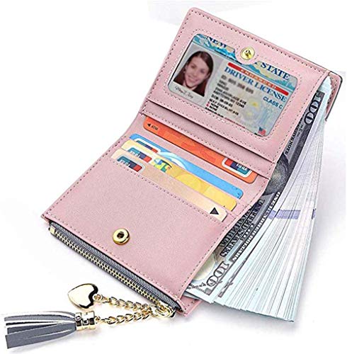 Image of Valentoria Womens Wallet Cute Elegant Long Slim Card Holder Case Minimalist Coin Purse Thin Tassels Zip Clutch Wallets for Girls Ladies | Cute