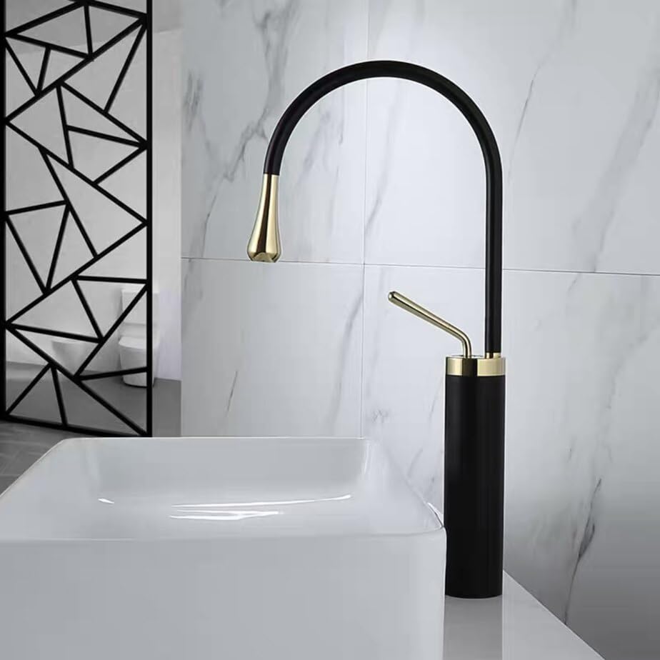 Mitigeur de lavabo blanc noir laiton rotatif 360 eau chaude froide pour évier