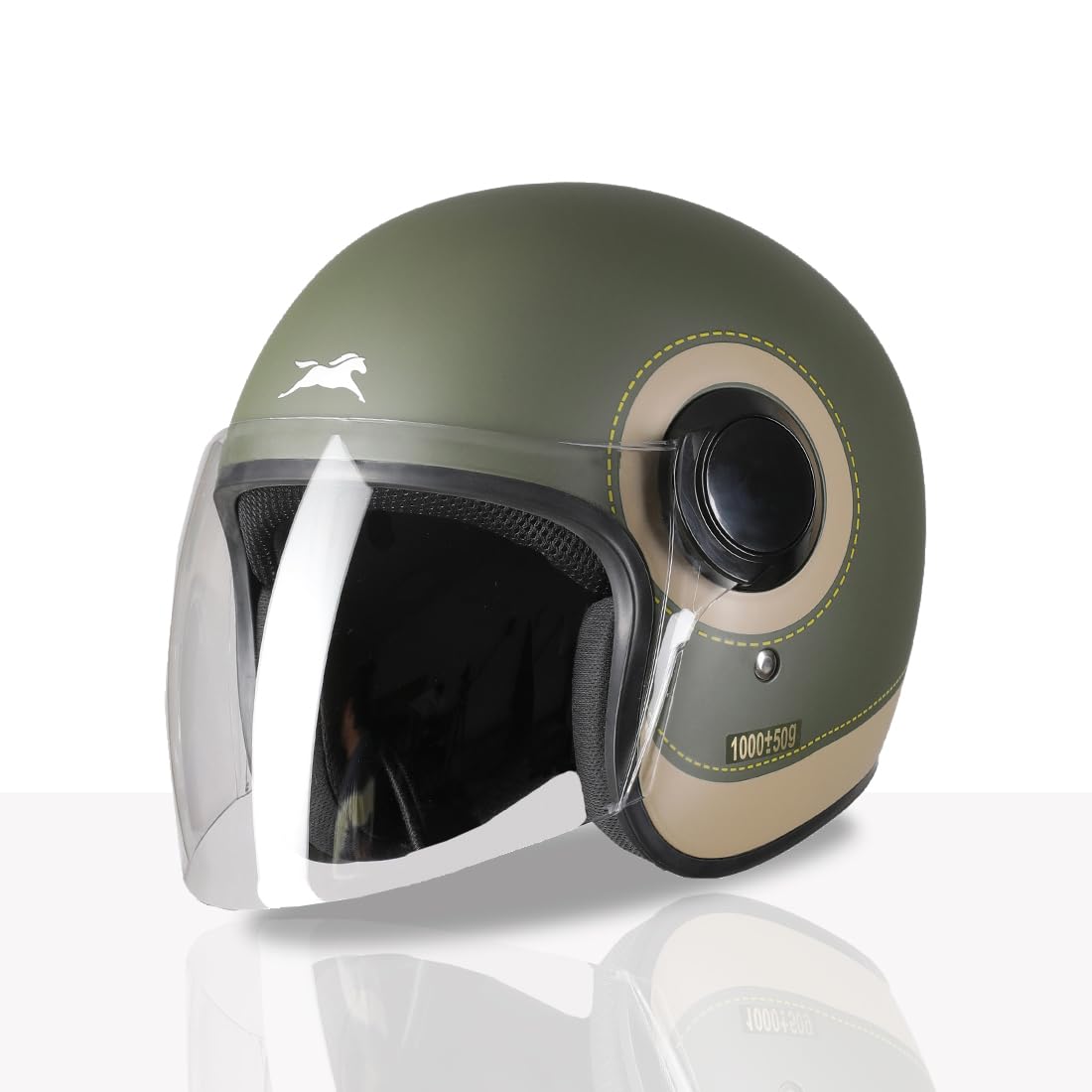 TVS Silk Route Helmet for Men & Women | Vintage Open Face Helmet with Clear Visor | ISI & DOT Certified | ABS Shell | EPS Liner | Retro Stylish for City & Highway Riding-image-14