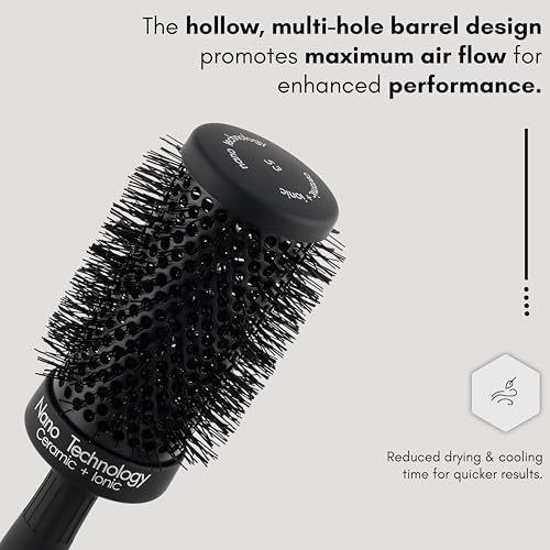 Image of Beaute Secrets Round Brush for Blow Drying - Extra Large Ceramic Ion Thermal Barrel Brush for Precise Styling and Maximum Volume - Lightweight Round Hair Brush for Smooth, Manageable Hair, 53 mm (2 Inch)