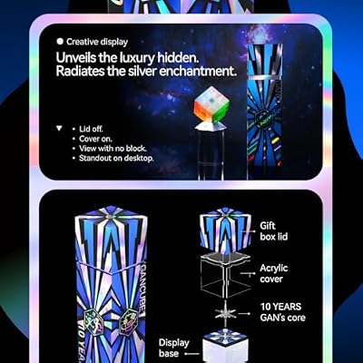 Bukefuno GAN 15 Maglev UV (10th Anniversary Version) 3x3 Speed Cube Flagship GAN15 Magnetic Maglev 2024 Magic Puzzle Stickerless 58.6g Ultra-Lightweight 3x3x3 Gans Cubes