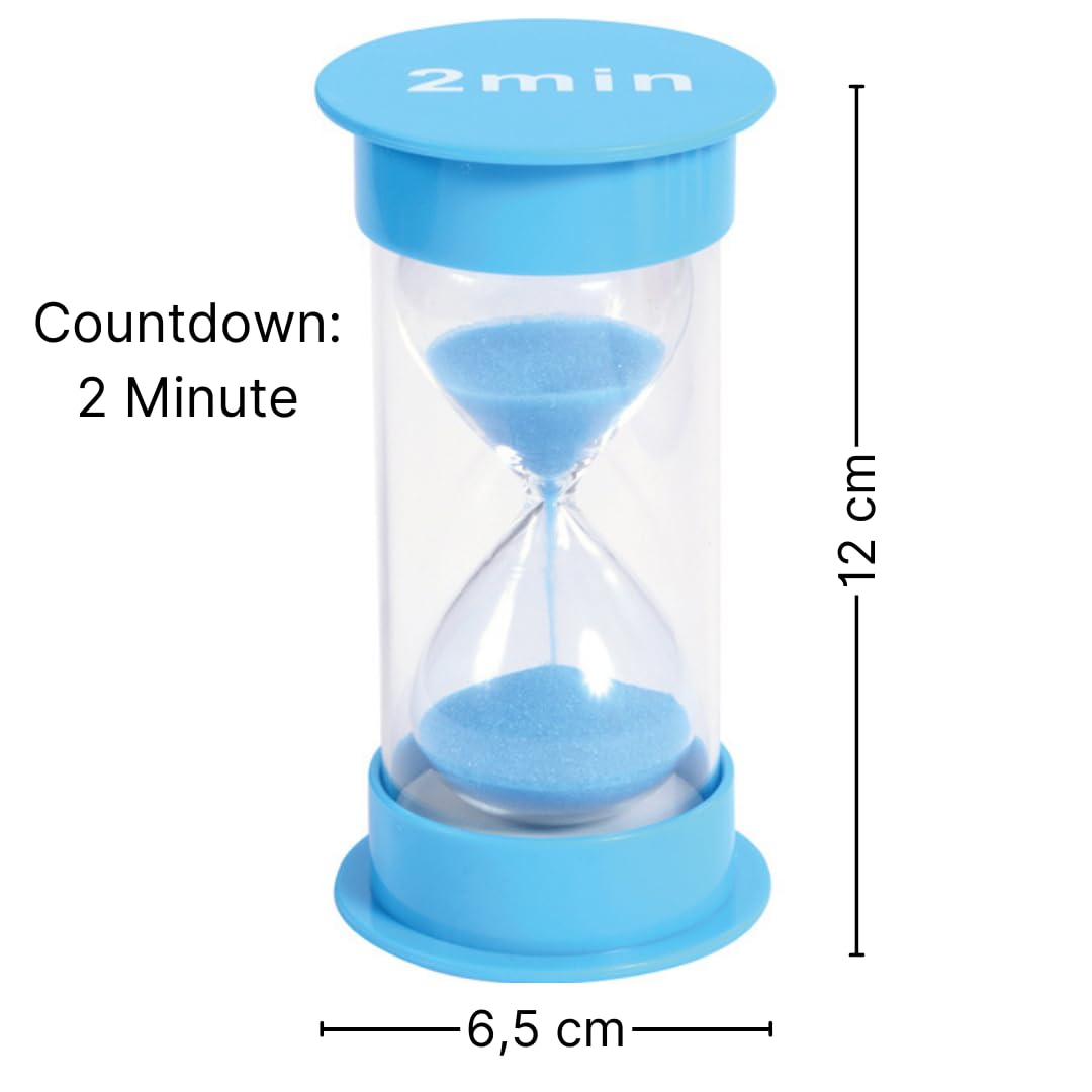 ATC Handels GmbH Reloj de arena grande con diferentes tiempos – de 30 segundos a 30 minutos – Dimensiones: 12 x 6,5 cm – Cristal de la hora, temporizador, reloj de huevos, reloj de hora, temporizador