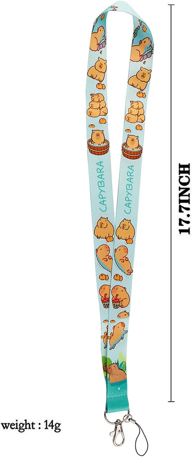 Cute Capybara Style Phone Lanyard TV Show ID Badge Key Chain Holder Keychain Clip Set of 2 (Capybara) - Image 4