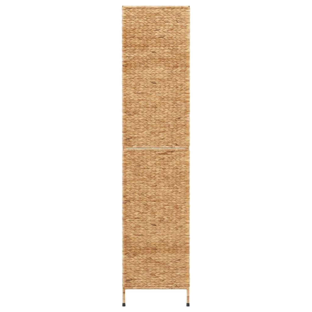 Paravento in giacinto d'acqua e metallo, 163 x 180 cm, pieghevole, con effetto intrecciato, autoportante, come divisorio e protezione dagli sguardi indiscreti, per soggiorno, camera da letto