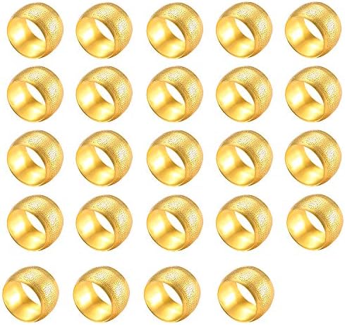 Napkin Ring, Round Metal Serviette Napkin Holder for Wedding Party Dinner Table Decoration (24 Pack Gold)