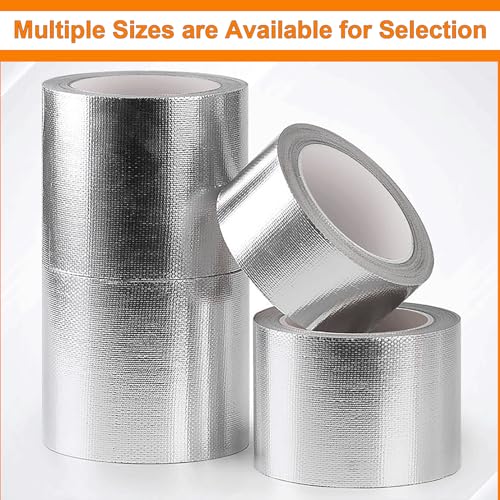 Image of Glass Fiber Cloth Aluminum Foil Tape, 4 inch Professional Insulation High Temperature Duct Tape Withstand 80C to 100C, Reinforced, for HVAC, Repair, Pipe Sealing