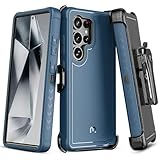 M MYBAT PRO Maverick Series for Samsung Galaxy S25 Ultra Case with Belt Clip Holster, 6.9 inch, Heavy Duty Military Grade Drop Protective Case w 360° Rotating Stand (No Screen Protector) Blue
