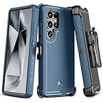 M MYBAT PRO Maverick Series for Samsung Galaxy S25 Ultra Case with Belt Clip Holster, 6.9 inch, Heavy Duty Military Grade Drop Protective Case w 360° Rotating Stand (No Screen Protector) Blue