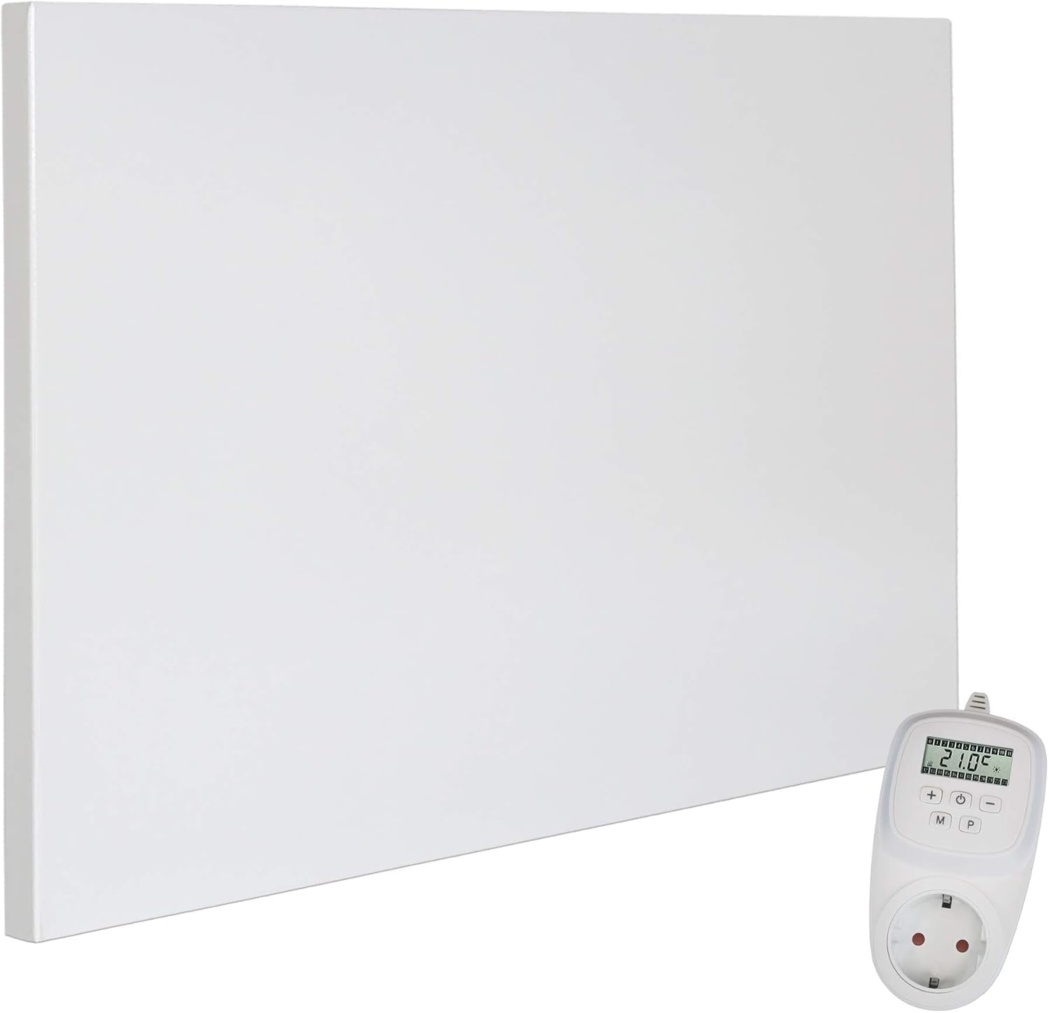 VIESTA Calentador de pared infrarrojo con termostato [Mando + Control WIFI] - Radiador de pared infrarrojo - Panel infrarrojo de cristal de carbono - Modelo TH12 WIFI - 300 Watt)