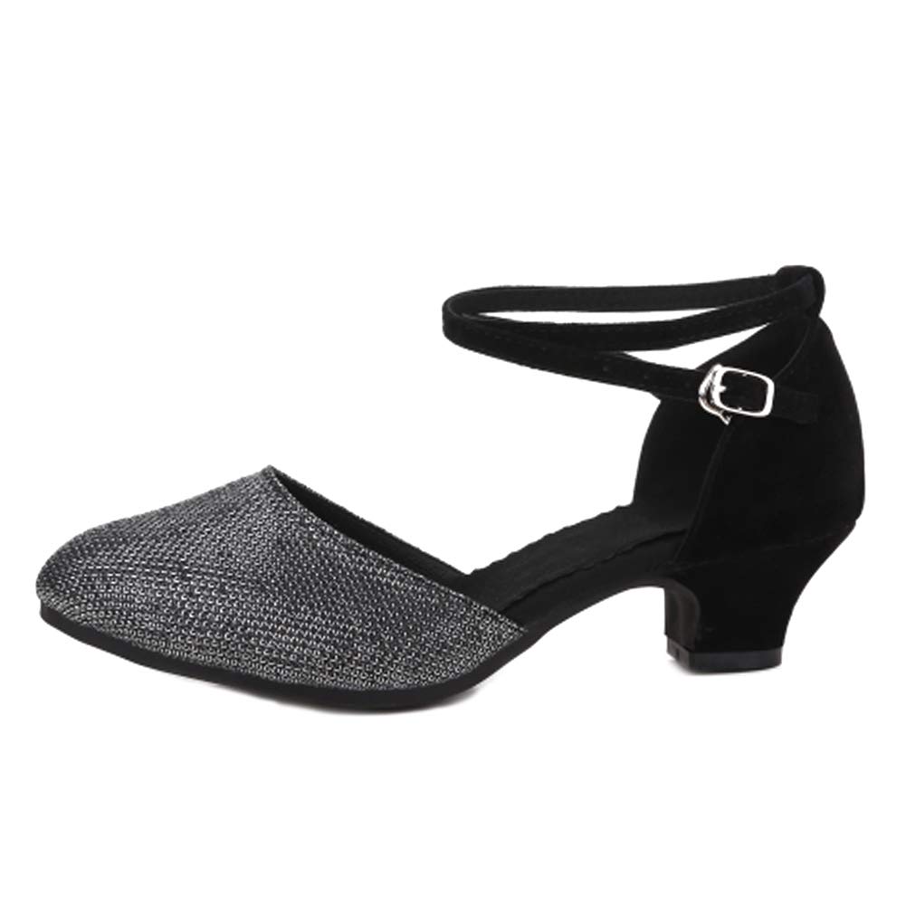 JUODVMP Scarpe da Ballo Latino con Tacchi a Punta Chiusa per Il Ballo da Sala Scarpe da Donna Modello DY117