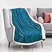 Catalonia Classy Sherpa Decke Flauschige Kuscheldecke Türkis, Super weiche Fleece Sofadecke Plüsch-Flanell-Decke für Couch und Bett, TV-Decke, Reise, Camping, Geschenk, Chevron 150x130cm Petrol